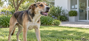 Cão com dificuldade respiratória associada à angiostrongilose