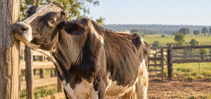 Bovino com sinais associados à infestação por Rhipicephalus microplus